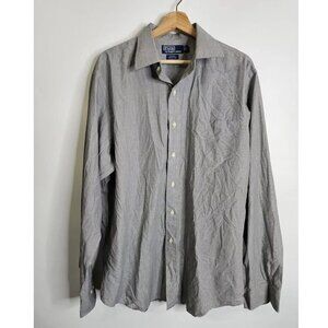 Polo Ralph Lauren Mens Curthame Philip Shirt Size 17 36/37 Gray Gingham